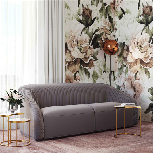 Marcela Luxury Velvet Pleated Sofa - Multiple Colors Available