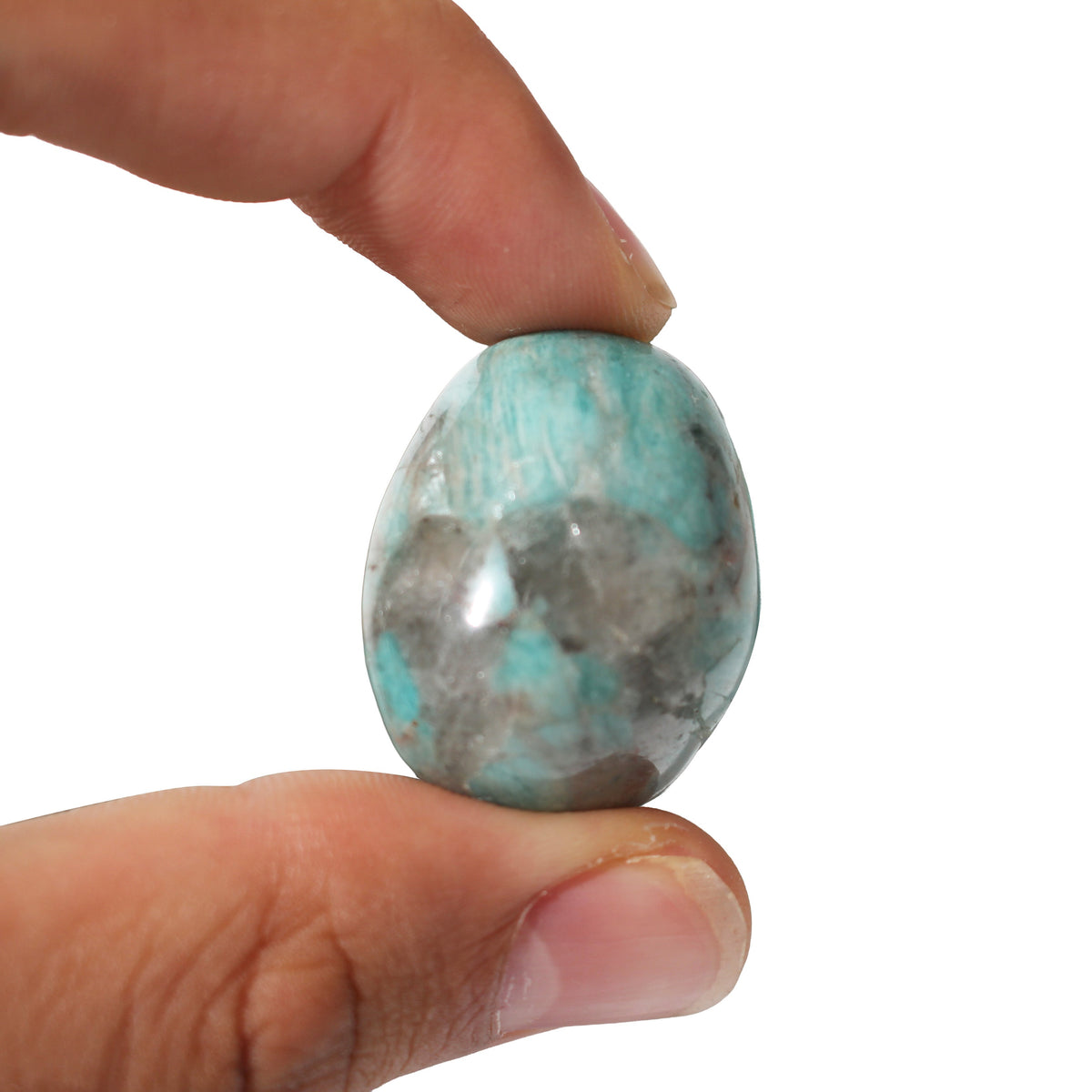 Amazonite with Smoky Quartz Tumbled Stones