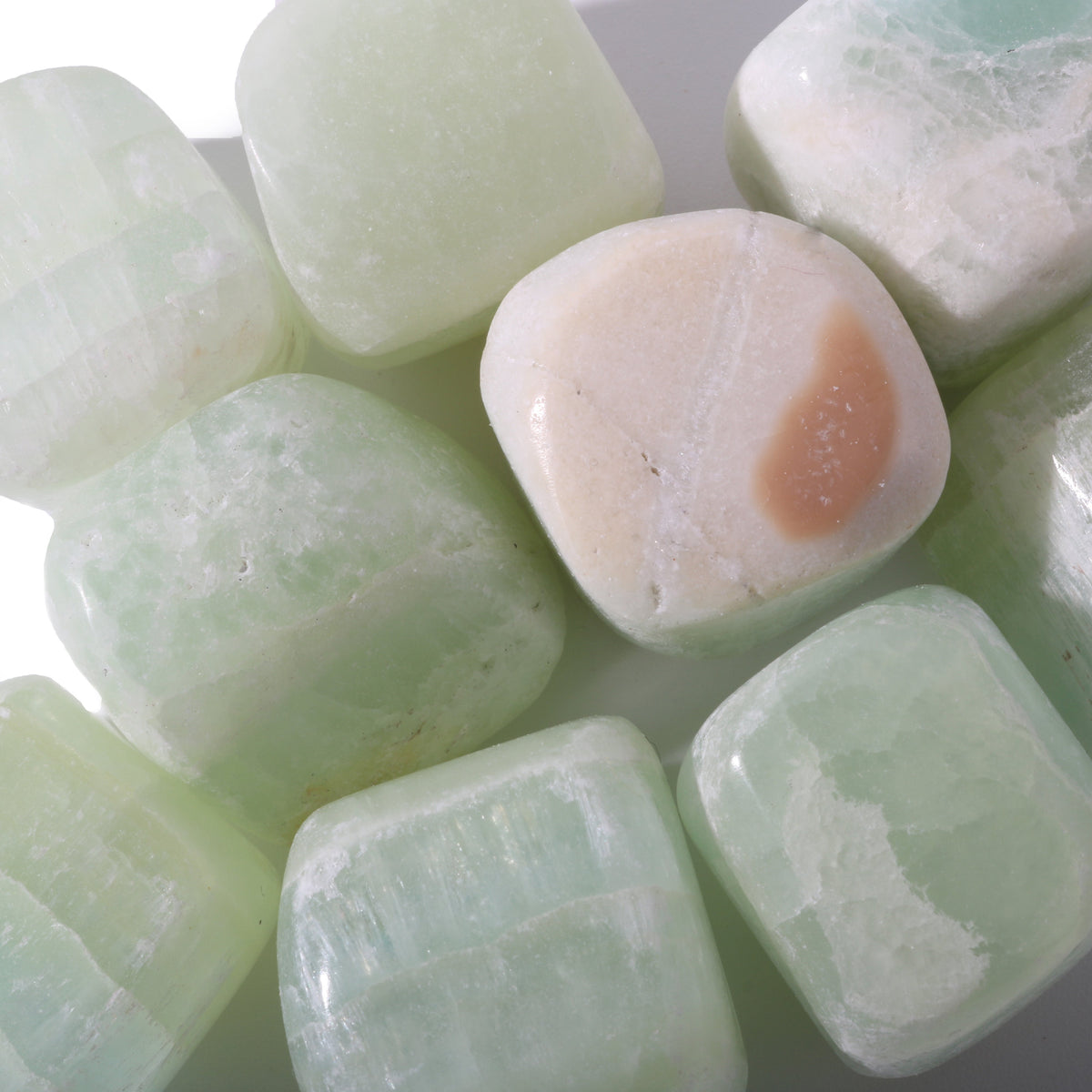 Pistachio Green Calcite  Tumbled Stones