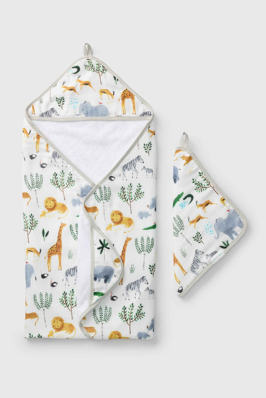 Hooded Towel Set - Safari Jungle