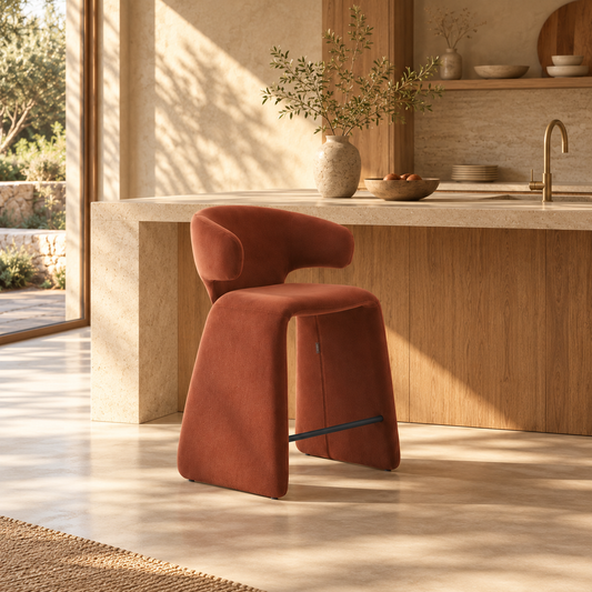 Tessa Modern Counter Chair – Fully Upholstered Comfort