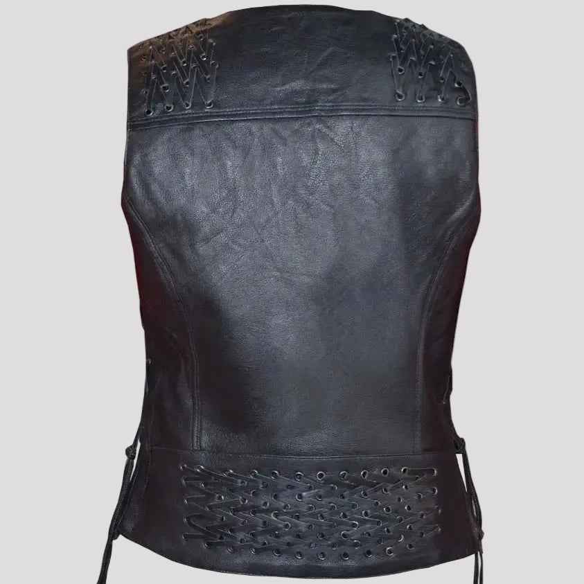 Unik International Women's Eyelet Laced 2 Pocket Vest