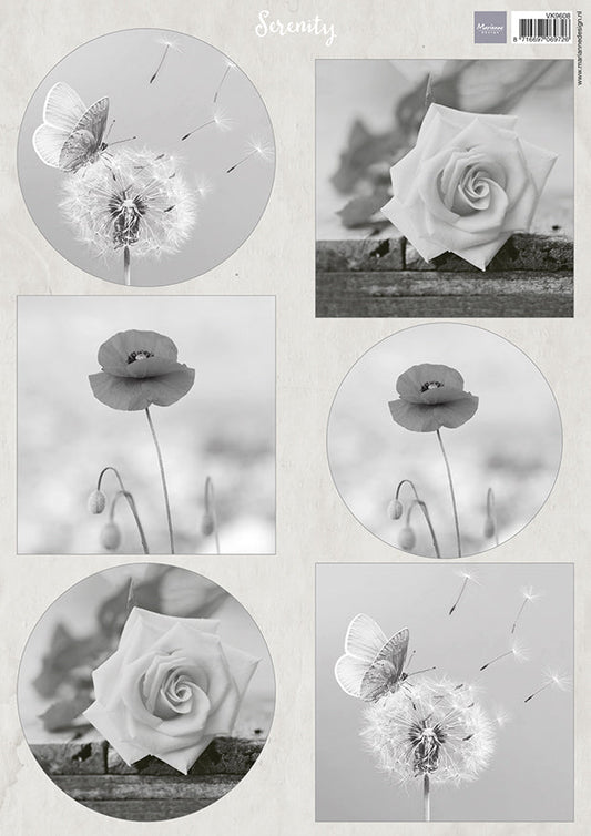 Marianne Design A4 Cutting Sheet - Serenity Flowers