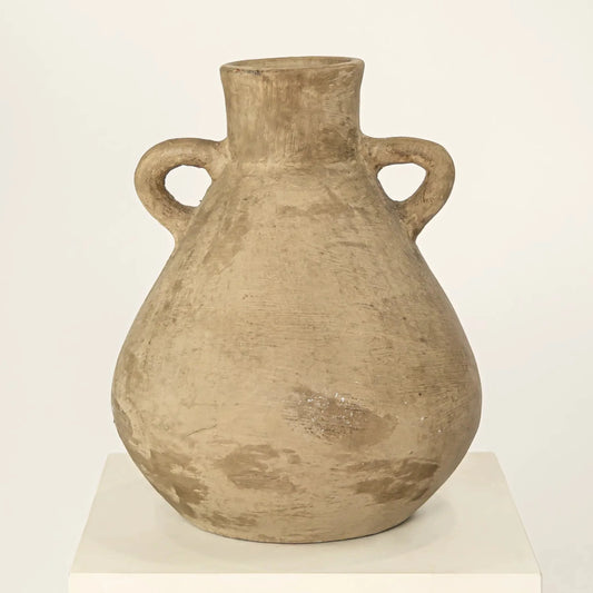Dekorative Vase mit 2 Henkeln - Taupe