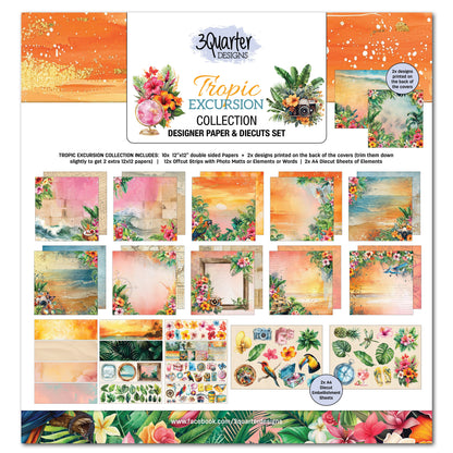 3Quarter Designs Tropic Excursion 12x12 Design Paper & Diecuts Set