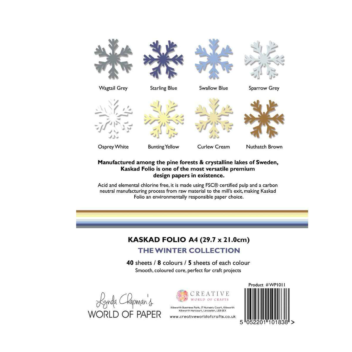 Kaskad Folio Winter Collection A4 225gsm Coloured Core Cardstock 40 sheets