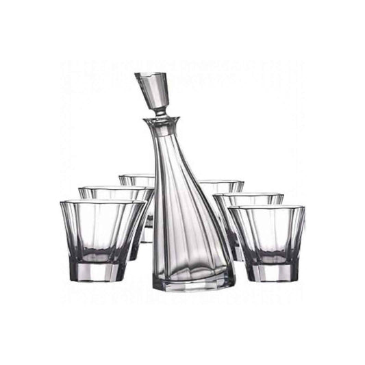 Crystal Decanter Whiskey Set - 7 Piece Luxury Barware Collection