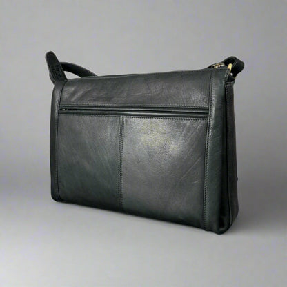 Derek Alexander Zip Top Leather Crossbody Bag