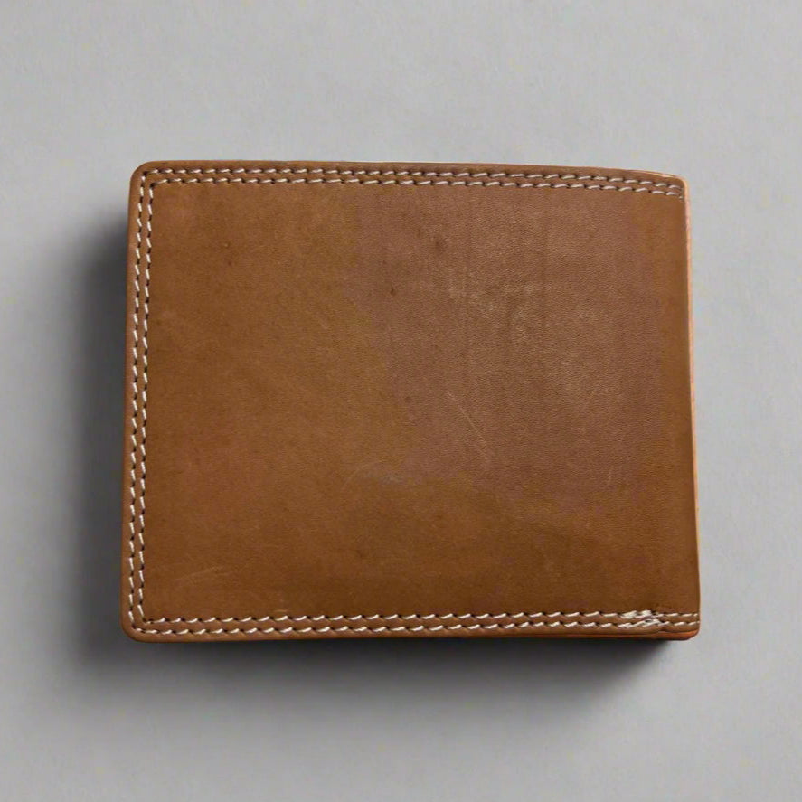 Men’s Cow Leather Eagle Embossed Bifold Wallet