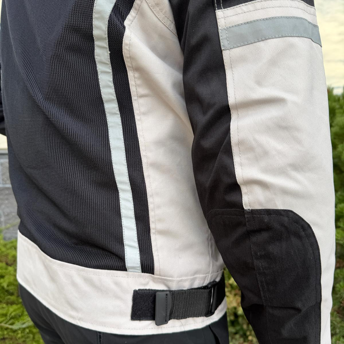 Men's Textile Motorcycle Jacket. Protective Armor, Reflective Strips & Multiple Pockets