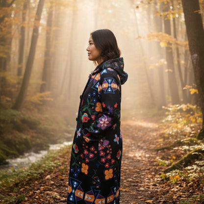 OLDTRIBES™ Pink Floral Long Coat