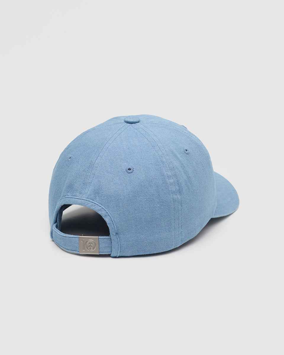 Embroidered Denim Peak Hat