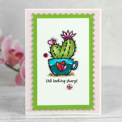 Woodware Clear Singles Heart Cactus 3.8 in x 2.6 in Stamp