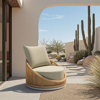 Prairie Outdoor Swivel Chair - Natural