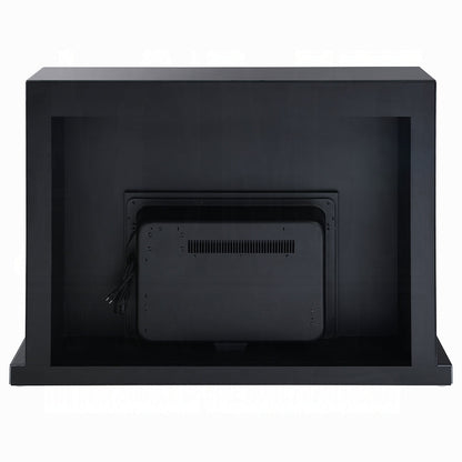 Noir Mirrored Mantel Fireplace - Black