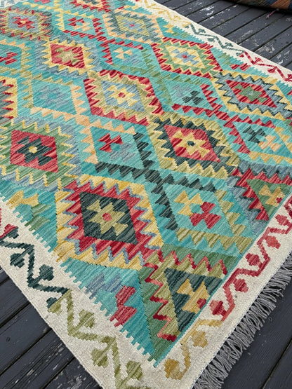 Afghan Maimana Kilim Rug | 4' 11" x 6' 4"