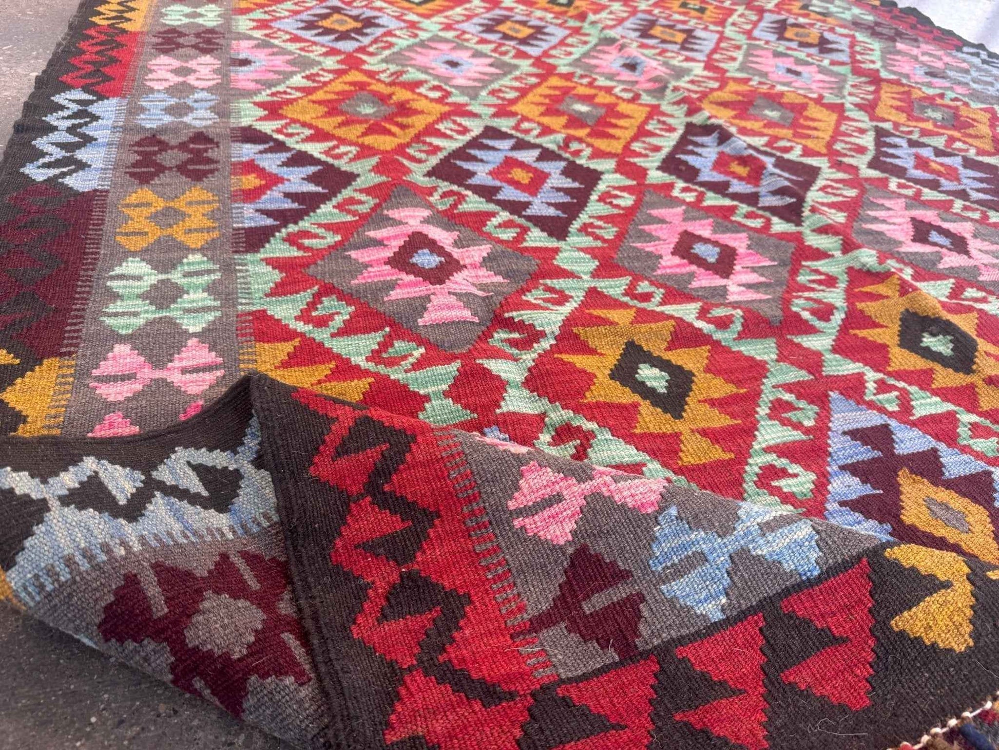 Afghan Maimana Kilim Rug | 5' 5" x 7' 3"