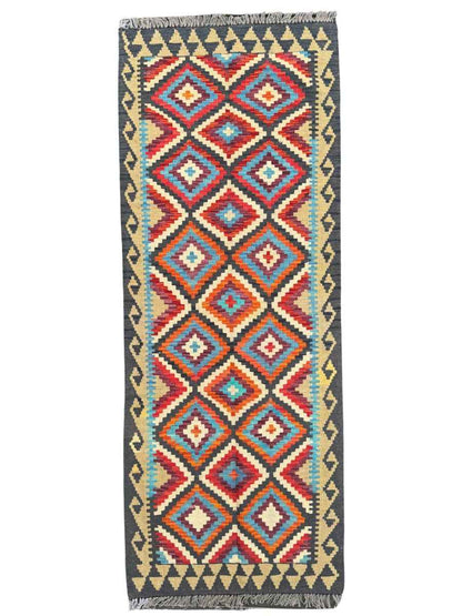 Afghan Maimana Kilim Runner | 2' 7" x 6' 8"