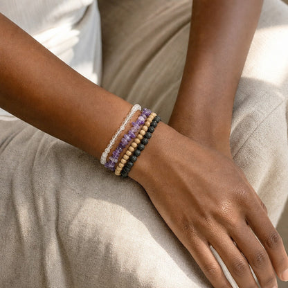 Amethyst Dark Chip Bracelet