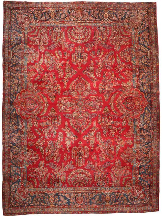 Antique Persian Mohajeran Sarouk Rug | 13' 10" x 10' 4"