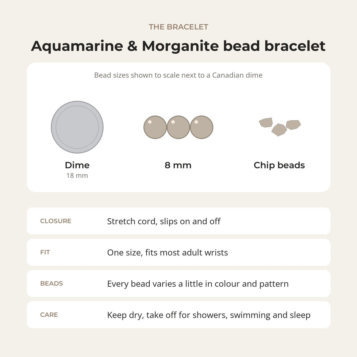 Aquamarine Morganite Bead Bracelet