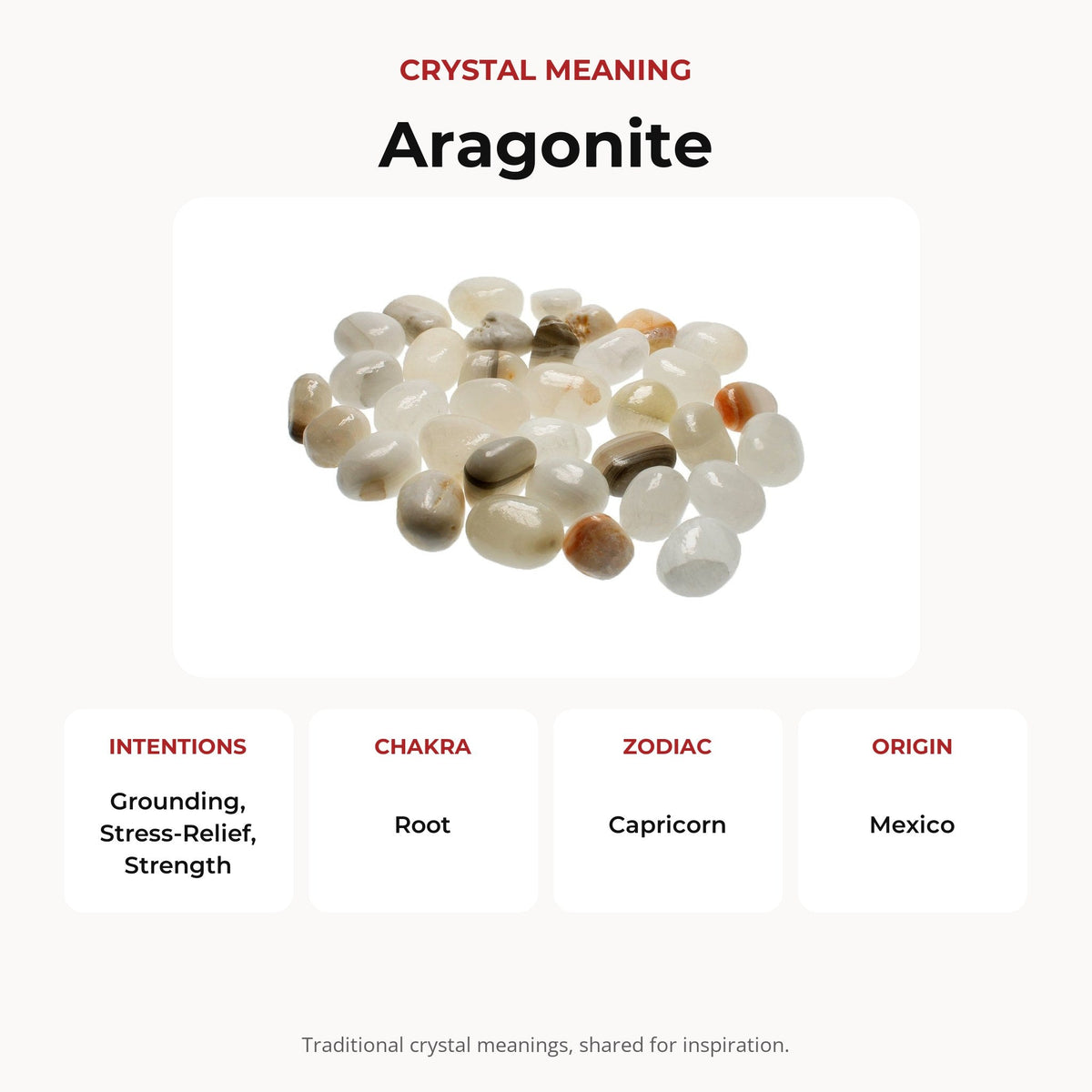 Aragonite Grey Tumbled Stones
