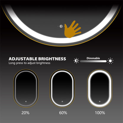 Arco Sense LED Bathroom Mirror, Dimmable, Copper-Free HD Silver Mirror – 22"x34" / 26"x34" / 28"x36"