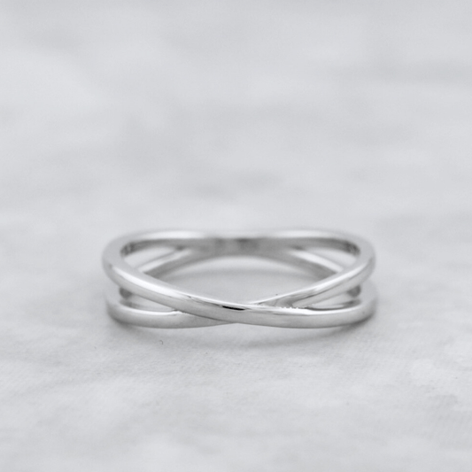Bague Croisée en argent sterling