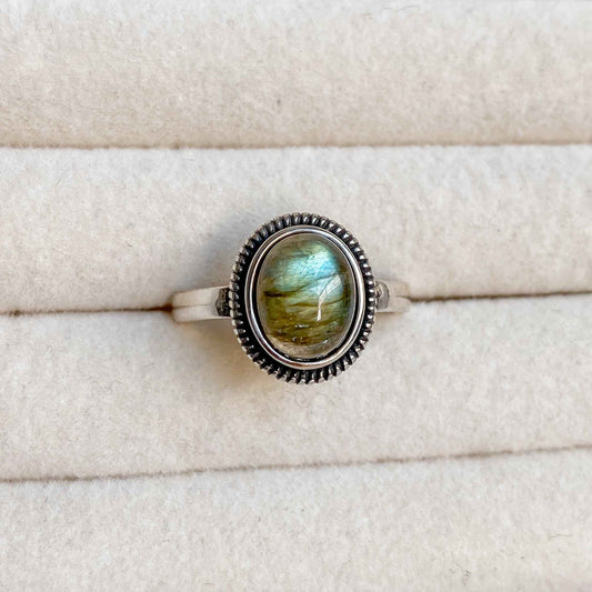 Bague en argent sterling 925 et Labradorite | MORGANE
