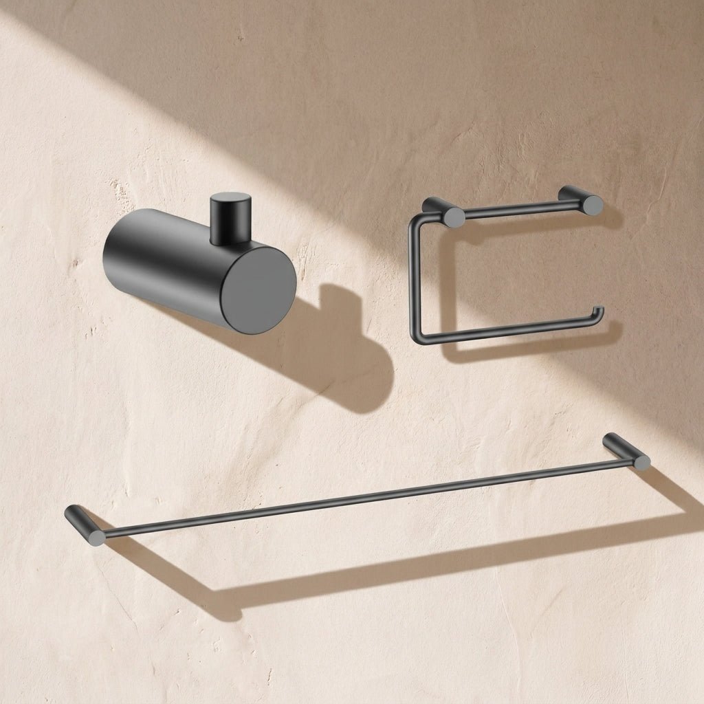 3-Piece Bathroom Hardware Set, SUS304 Stainless Steel – Towel Bar, Paper Holder & Robe Hook