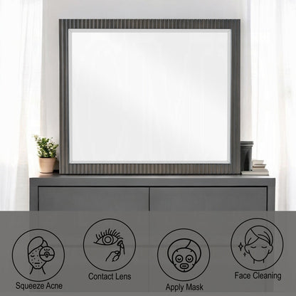 Laffery Luxury Chanel Detail Dresser Mirror - Espresso