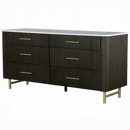 Laffery Luxury Chanel Detail Dresser - Espresso