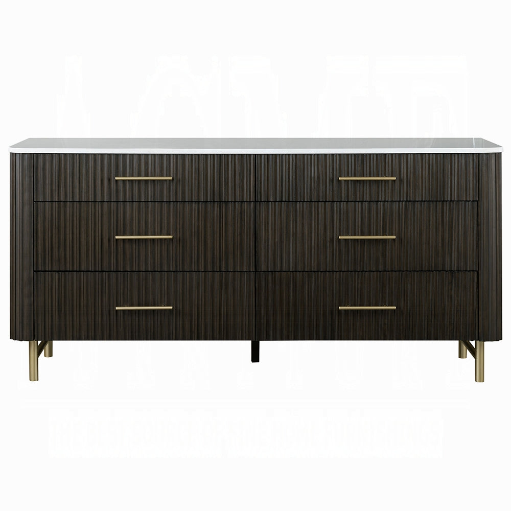 Laffery Luxury Chanel Detail Dresser - Espresso