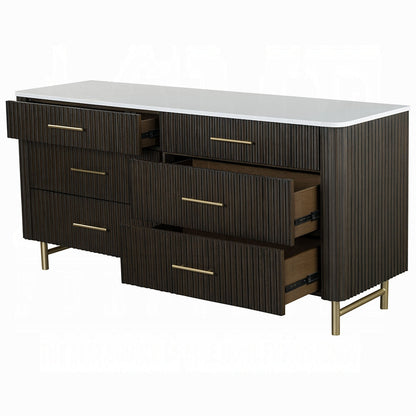 Laffery Luxury Chanel Detail Dresser - Espresso