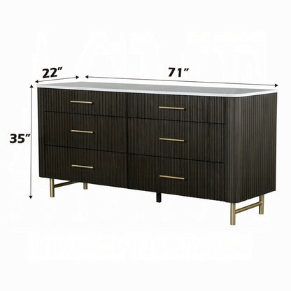 Laffery Luxury Chanel Detail Dresser - Espresso
