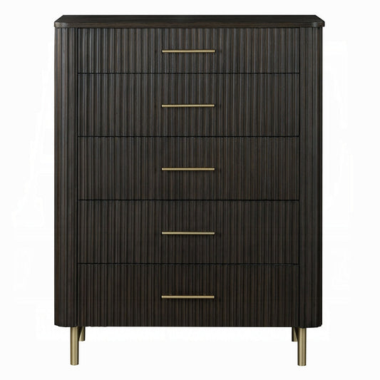Laffery Luxury Chanel Detail Chest - Espresso