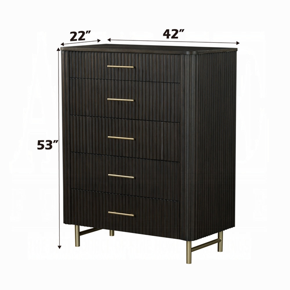 Laffery Luxury Chanel Detail Chest - Espresso