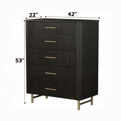Laffery Luxury Chanel Detail Chest - Espresso