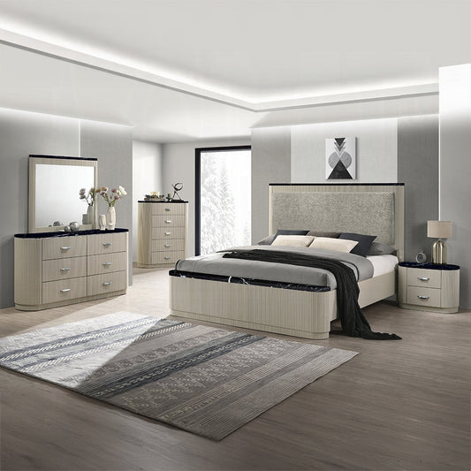 Rhone Luxury Chanel Detail Bed - Greyish Beige