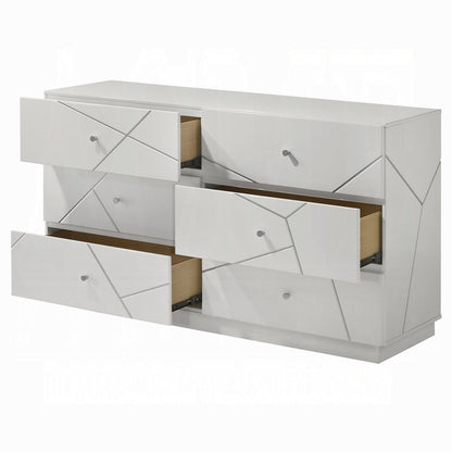 Pearl High Gloss Storage Dresser - White
