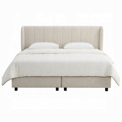 Moni Upholstered Lift Storage Queen Bed - Beige