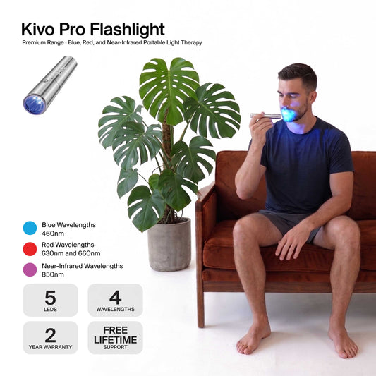 Kivo Pro Red & Blue Light Therapy Flashlight