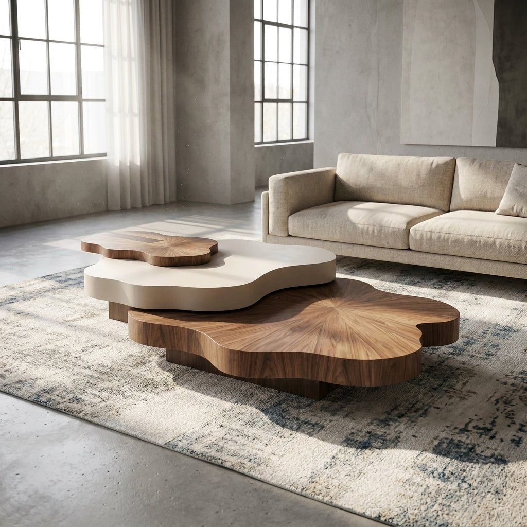 BT70 Nordic 3-Tier Modern Coffee Table Set