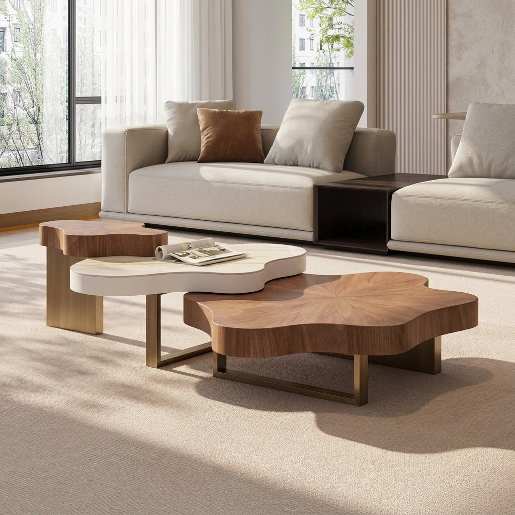 BT70 Nordic 3-Tier Modern Coffee Table Set