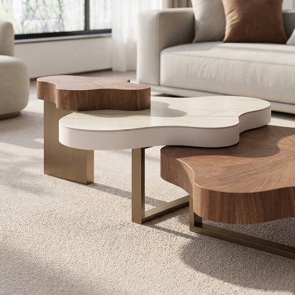 BT70 Nordic 3-Tier Modern Coffee Table Set