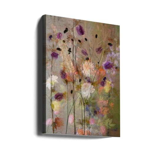 ウォールアート　絵画風の花々