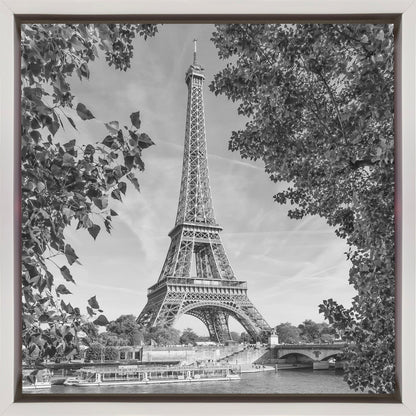 Wandbild PARIS Eiffelturm & Seine – Monochrom