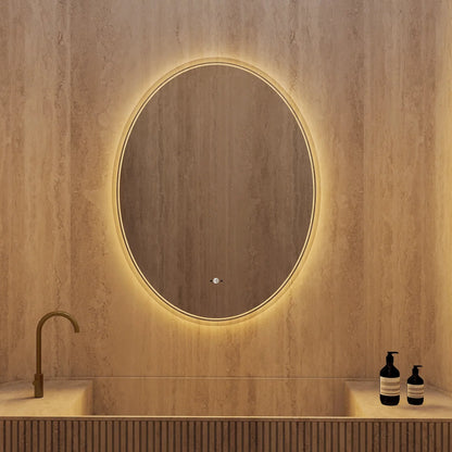 Frameless Capsule LED Bathroom Mirror, CRI 90+ – 24"x32" / 26"x34" / 28"x36"