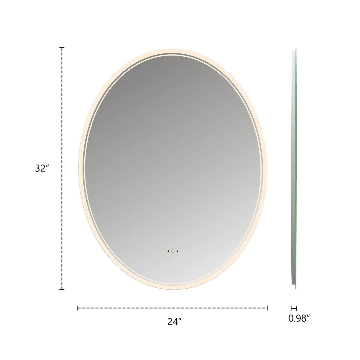 Frameless Capsule LED Bathroom Mirror, CRI 90+ – 24"x32" / 26"x34" / 28"x36"