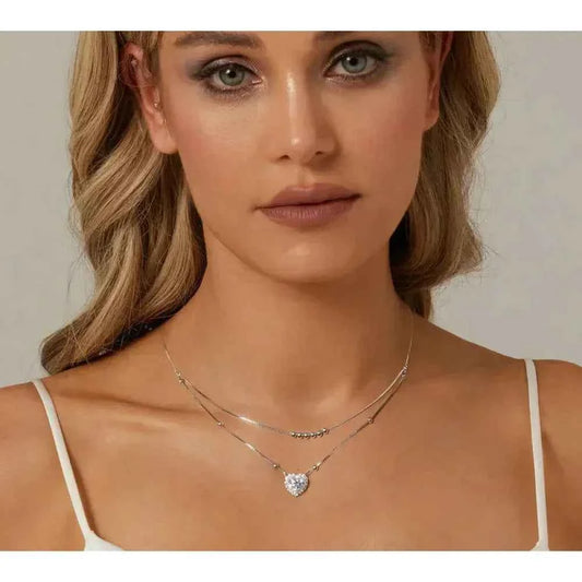 Capture Her Heart With Dazzling Brilliance: 1Ct Moissanite Heart Necklace